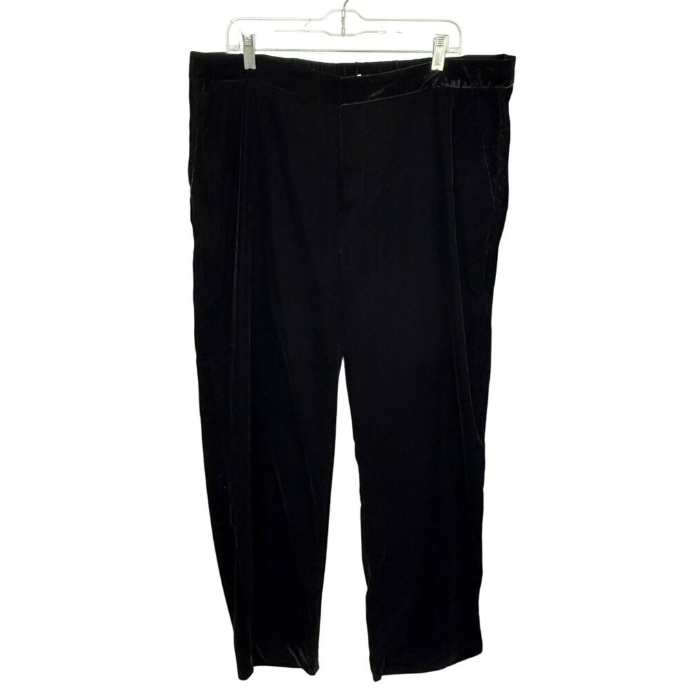 A New Day Womens Pants Velour Black Size 17 Recycled Polyester Casual